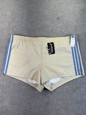 Vintage Men’s Jantzen Swim Beige Blue Striped Trunks 70s made in USA Size 38